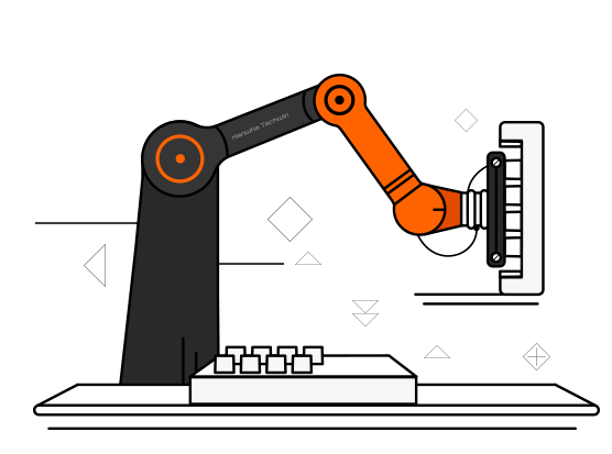 Aplicații coboți Hanwha HCR - Manipulare matrițe