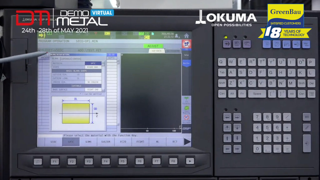 Programarea conversațională grafică pe strung Okuma