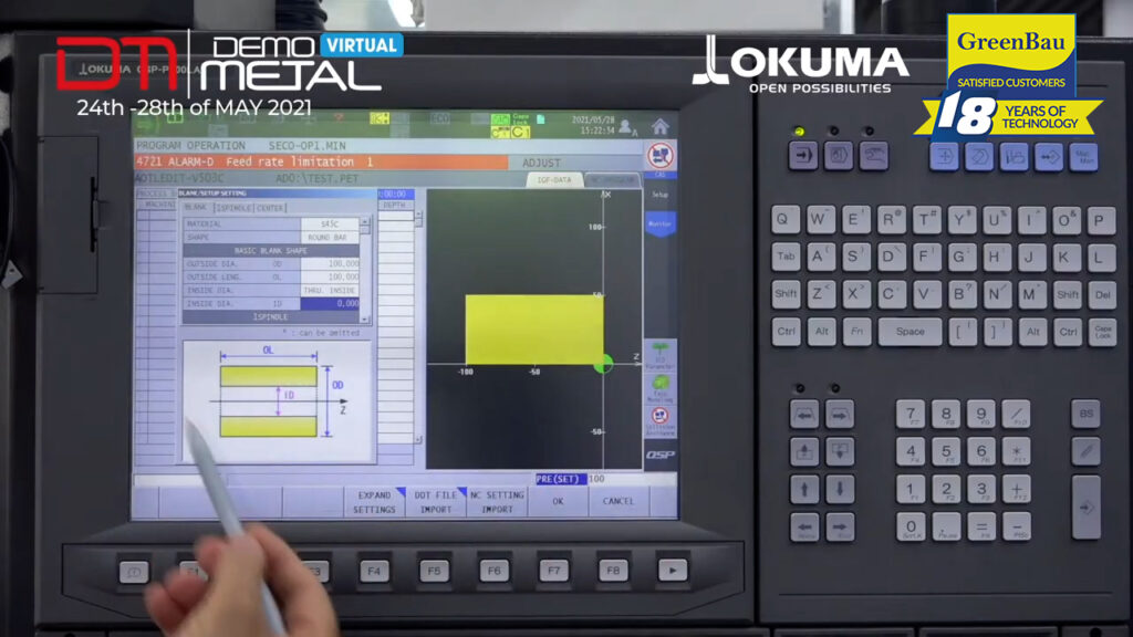 Programarea conversațională grafică pe strung Okuma