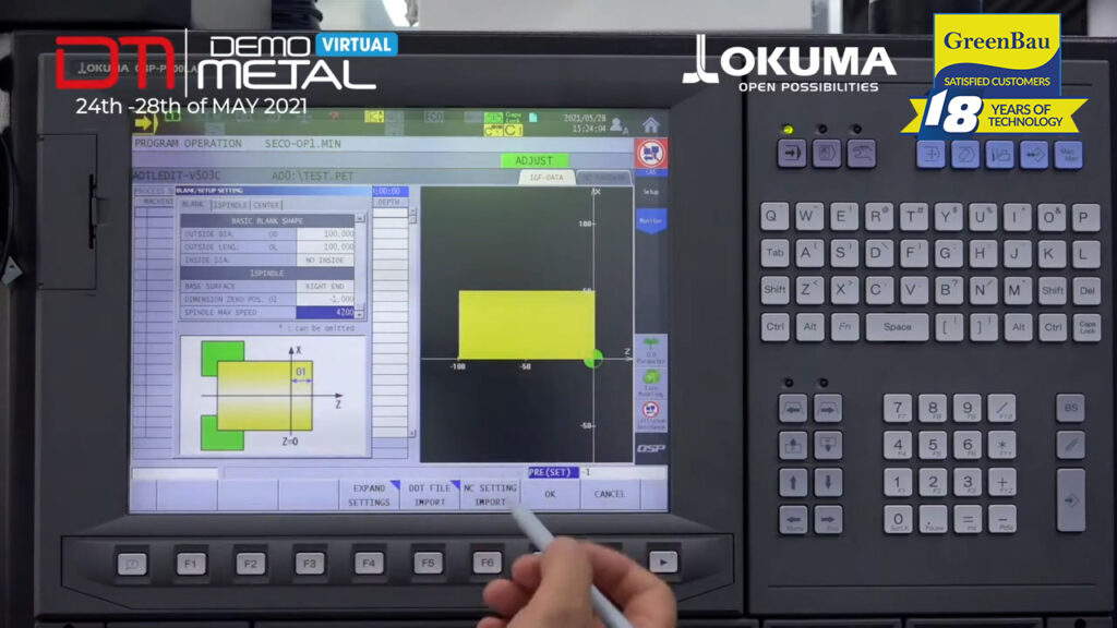 Programarea conversațională grafică pe strung Okuma