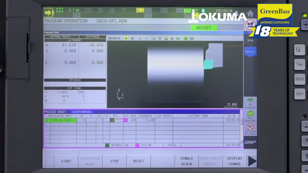 Programarea conversațională grafică pe strung Okuma