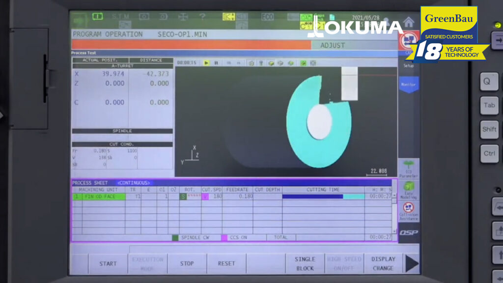 Programarea conversațională grafică pe strung Okuma