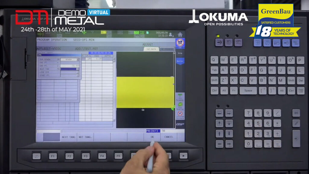 Programarea conversațională grafică pe strung Okuma