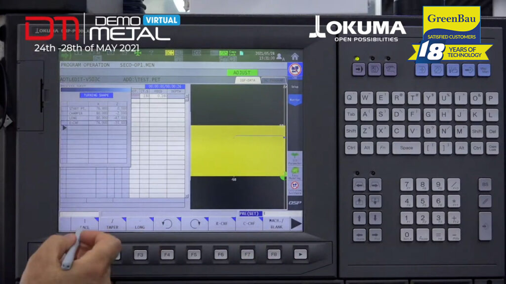 Programarea conversațională grafică pe strung Okuma