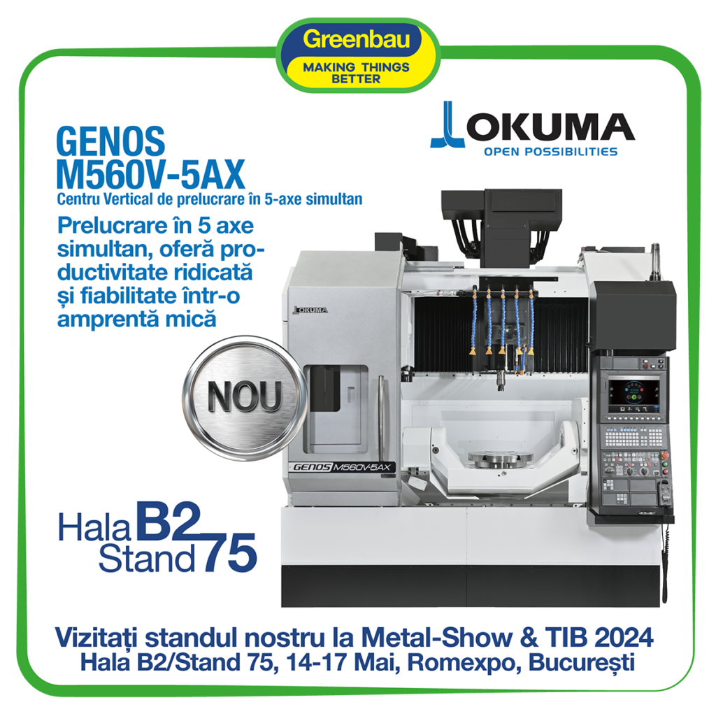 Centrul Vertical de prelucrare în 5-axe simultan OKUMA GENOS M560V-5AX - MetalShow & TIB 2024